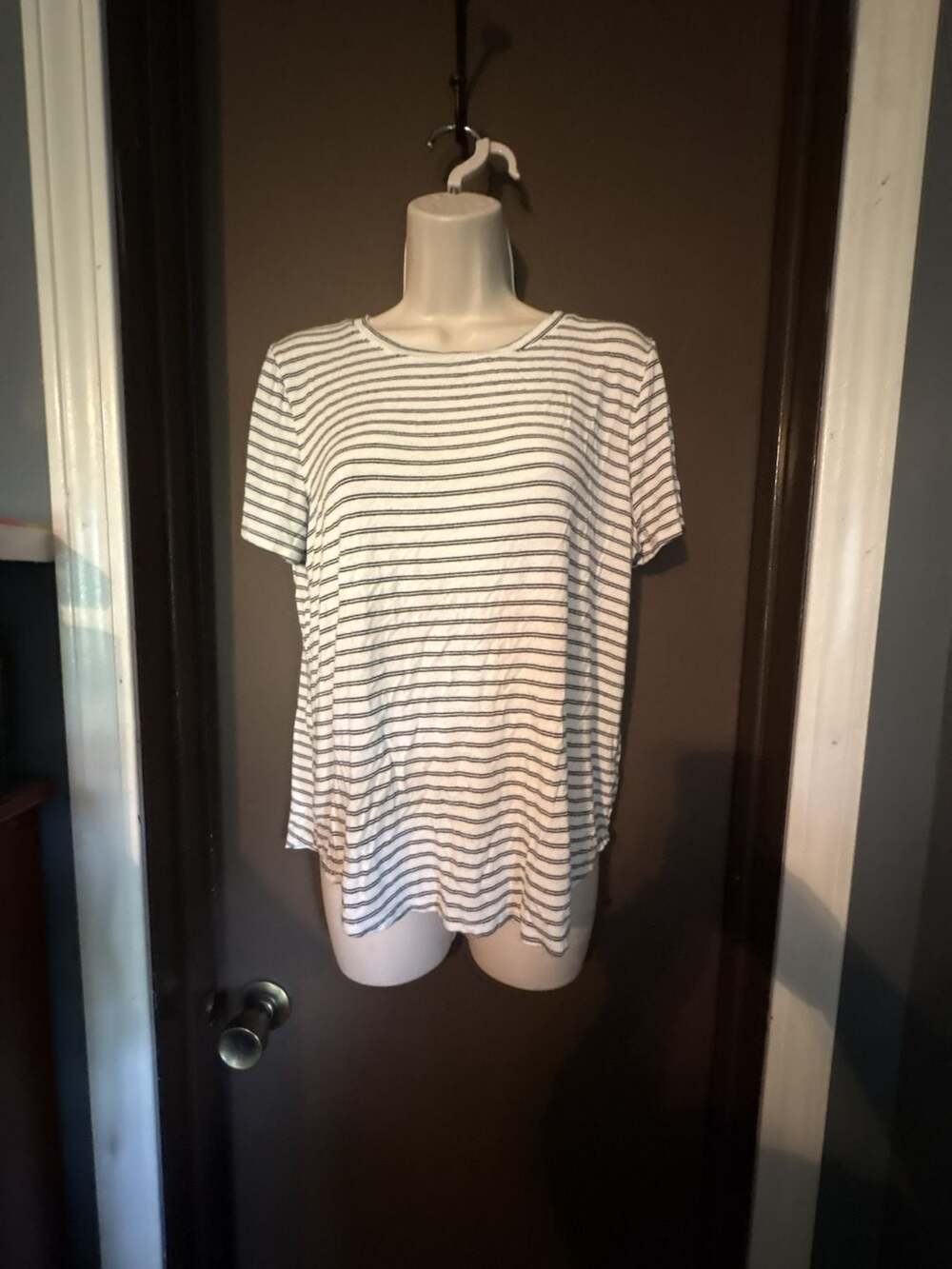 Green Envelope Los Angeles Striped Crew Neck T-Shirt Size XL CT